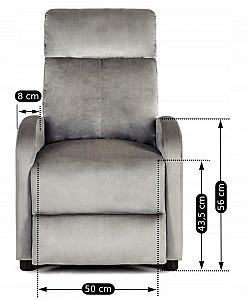 Fotoliu reclainer Mebel Elite Danny Velvet Gri