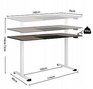 Masa de birou Costway JV10677DE-HS Gri Inchis