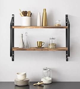 Raft de perete Costway HW64214 Stejar Paulownia (Maro)