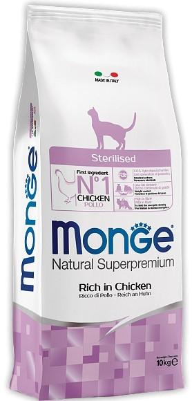 Hrana uscata pentru pisici Monge STERILISED 10 kg Chicken