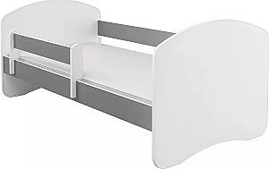 Pat copii Acma Meble Acma II 80x180 bariera/saltea 7cm Alb/Gri