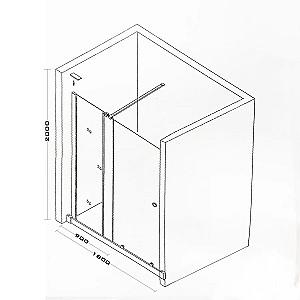 Paravan de dus VLM H200 Chrome 90cm