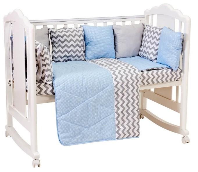 Lenjerie de pat Polini Kids ZigZag Grey-Blue