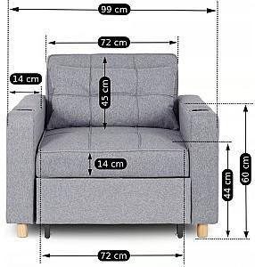 Fotoliu Mebel Elite Solor Gri/Stejar Natural