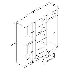 Dulap Mirage Meble BA115 6D2S Nuc (Bej)/Alb