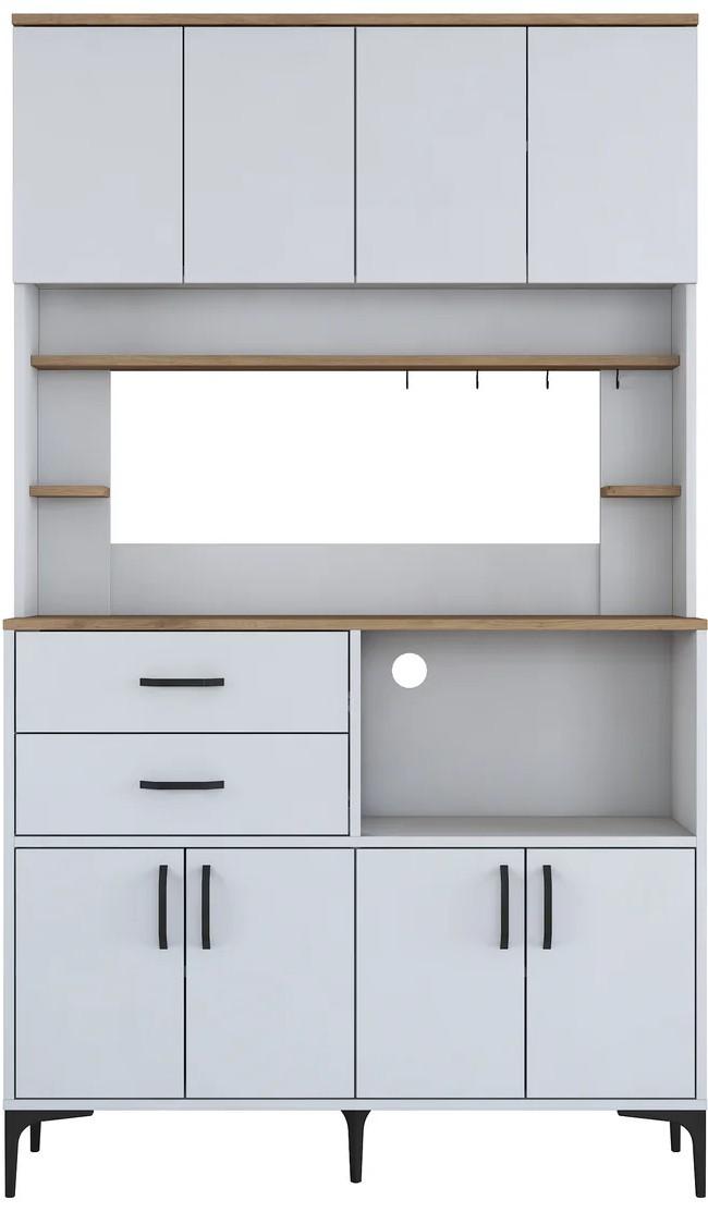 Set mobila bucatarie Mirage Meble JE179 Alb/Nuc (Bej)
