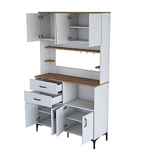 Set mobila bucatarie Mirage Meble JE179 Alb/Nuc (Bej)