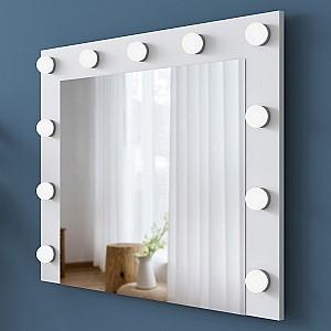 Masa de machiaj Mirage Meble BJ121 oglinda/becuri Alb/Negru
