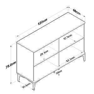 Comoda Mirage Meble JE162 Alb/Nuc (Maro)