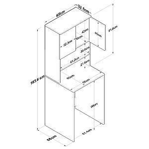 Dulap de baie Mirage Meble KD101 Antracit (Gri)/Nuc