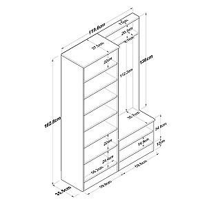 Antreu Mirage Meble P6/M11 rafturi Alb