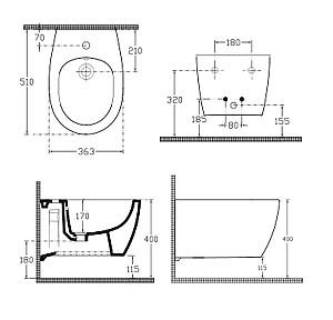 Bideu Isvea Sentimenti Wall Hung 51cm