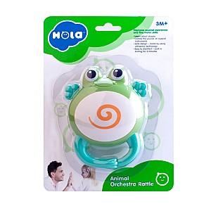 Jucarie bebelus Hola Toys Set de zornăitoare „Orchestra de animale”, 5 modele E318B