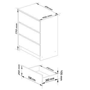 Comoda Akord K60 3SZ Alb