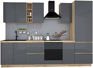 Set mobila bucatarie Marcel Chelsea 3m Stejar Craft Auriu (Maro)/Antracit (Gri)
