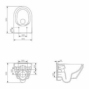 Vas WC Cersanit CREA RIMLESS SLIM SOFT CLOSE (111855)