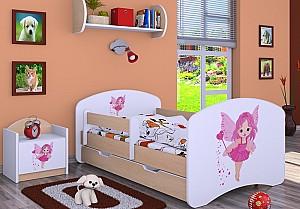 Pat copii Happy Baby Happy Fairy L02 cu sertar 70x140 (White/Light Pear)