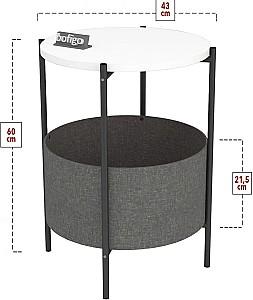 Masuta de cafea, reviste Fabulous With Bag White/Black