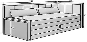 Canapea Eltap Fulgeo Left Poco 4/Poco 3 Gri/Gri Deschis