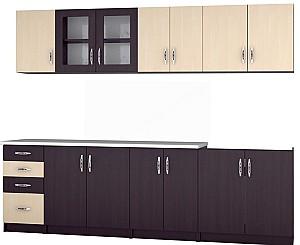 Set mobila bucatarie Marcel Venus 2.6m E Wenge (Maro)/Mesteacăn (Bej)