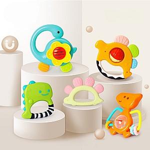 Jucarie bebelus Hola Toys Set de zornăitoare Dinozauri