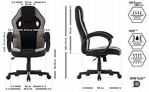 Fotoliu gaming SENSE7 Prism Fabric Black and Gray