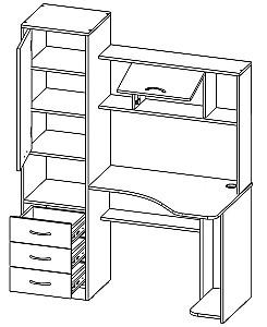 Masa de birou ML Mobila ML-5 (1400) Stejar Kraft Alb / Antracit