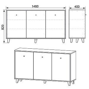 Comoda KompaniT 30 Atelie Deschis (Gri)