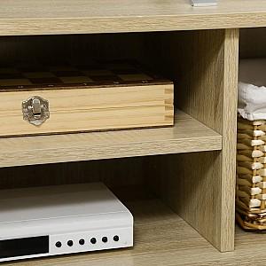 Tumba pentru televizor HomCom 839-660V00AK 150x30x42cm Stejar Natural (Bej)/Alb