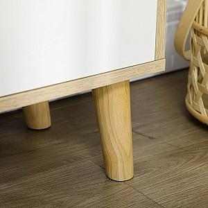 Tumba pentru televizor HomCom 839-660V00AK 150x30x42cm Stejar Natural (Bej)/Alb