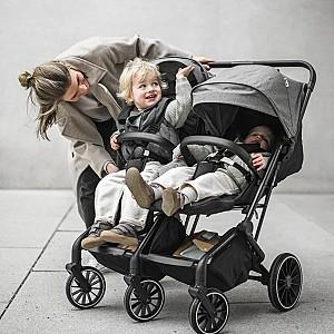 Carucior pentru gemeni BabyGo GoTwice gri