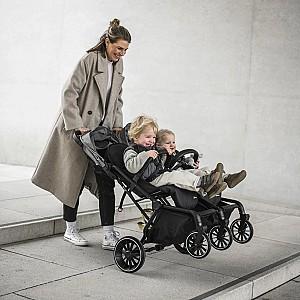Carucior pentru gemeni BabyGo GoTwice negru
