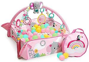 Covoras de joaca copii Bright Starts Gym & Ball Pit Rainbow Tropics 5in1