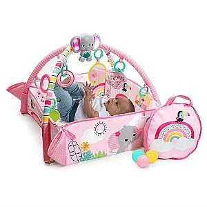 Covoras de joaca copii Bright Starts Gym & Ball Pit Rainbow Tropics 5in1