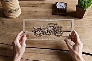 3D Puzzle Ugears Motocicleta in rama