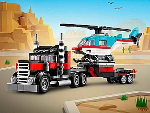 Constructor LEGO Creator Flatbed Truck With Helicopt 31146
