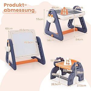 Masă de scris pentru copii Costway TM10072 Blue/Orange