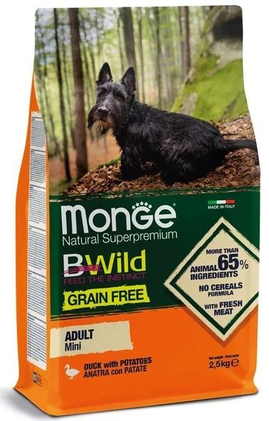 Hrana uscata pentru caini Monge BWILD GF MINI ADULT Duck/Potatoes 2.5kg