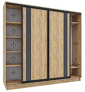Living Confort-NV Universal 240x45x220 (2 PAL (CV lacobel)) Nimphea Alb