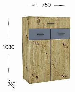 Comoda Confort-NV Urban S Stejar Kraft Tabako(Maro)/Gri Grafit