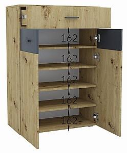 Comoda Confort-NV Urban S Stejar Kraft Alb(Bej)/Antracit(Gri)