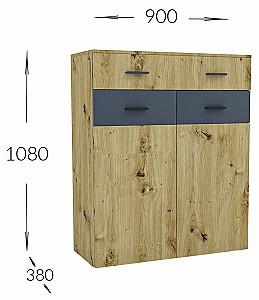 Comoda Confort-NV Urban L Stejar Kraft Alb(Bej)/Antracit(Gri)
