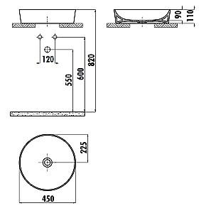 Lavoar baie Creavit Ultra 45cm UL145.00CB00E White