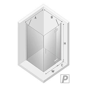 Cabina de dus New Trendy New Renoma R Quadrant 100x90x195 Hinged D-0116A/D-0084B