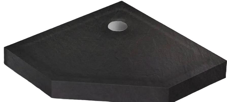 Cadita de dus New Trendy Mild Stone Pentagona Black  B-0582