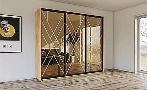 Dulap-cupe Confort-NV 200x60 cm (3 sablare / bronz) Stejar Kraft Auriu
