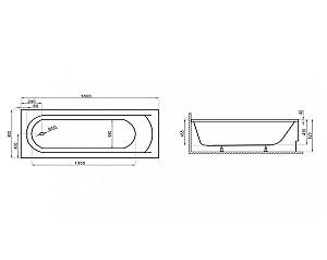 Cadă de baie Polimat Classic 1700x750  (suport inclus)