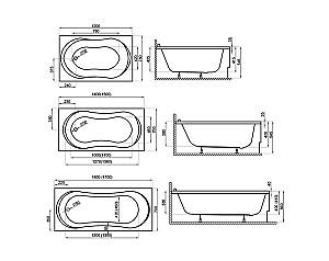 Cadă de baie Polimat Gracja 1700x700 (suport inclus)