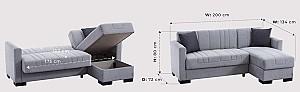 Canapea coltar Fabulous Oasis 51-002 Gray