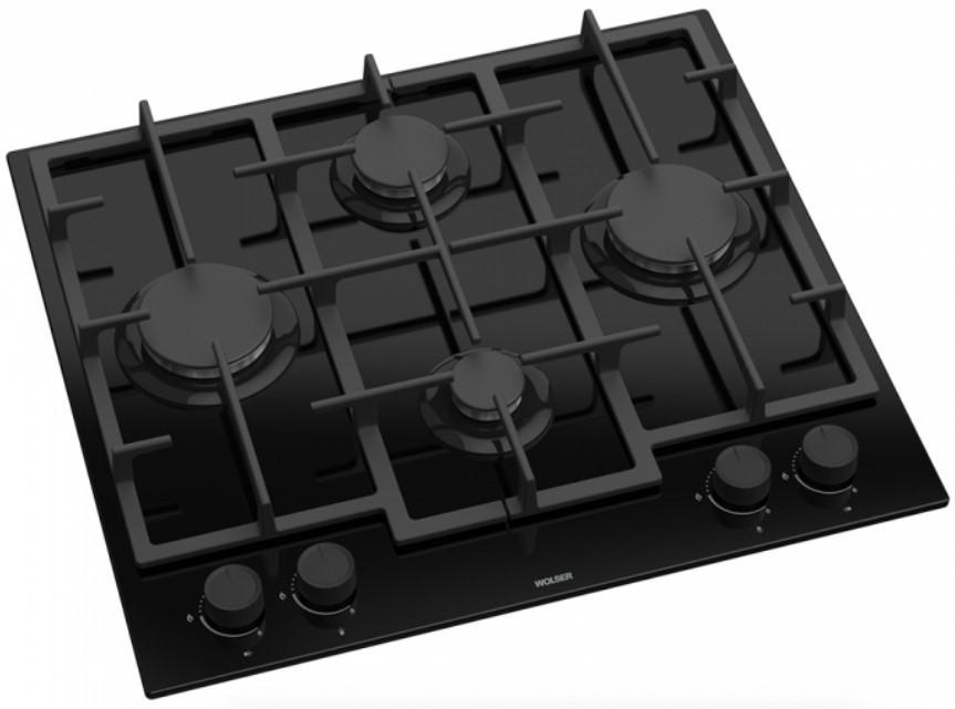 Plita pe gaz incorporabila Wolser WL-F 6409 BLACK GL FFD Romb
